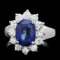 14k Gold 4.00ct Sapphire 1.00ct Diamond Ring