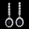 14k Gold 4ct Sapphire 1.35ct Diamond Earrings