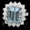 14k White Gold 7.40ct Aquamarine 2ct Diamond Ring