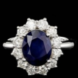 14k Gold 4.00ct Sapphire 1.10ct Diamond Ring