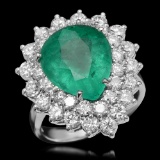 14K Gold 5.97ct Emerald & 2.40ct Diamond Ring