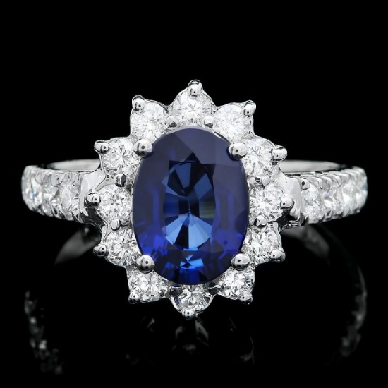 14k Gold 2.00ct Sapphire 0.80ct Diamond Ring