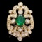 14k Gold 1.50ct Emerald 1.45ct Diamond Ring