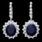 14k Gold 16.50ct Sapphire 2ct Diamond Earrings