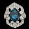 14k White Gold 6.00ct Topaz 2.30ct Diamond Ring