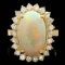 14k Yellow Gold 4.00ct Opal 1.10ct Diamond Ring