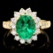 14k Gold 2.65ct Emerald 1.10ct Diamond Ring