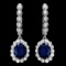 14k Gold 5.21ct Sapphire 1.26ct Diamond Earrings
