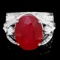 14k White Gold 12.55ct Ruby 1.20ct Diamond Ring
