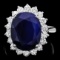 14k Gold 9.50ct Sapphire 1.20ct Diamond Ring