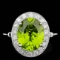 14k White Gold 5.00ct Peridot 0.70ct Diamond Ring