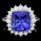 14k Gold 6.00ct Tanzanite 0.70ct Diamond Ring