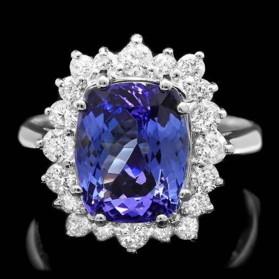 14k Gold 5.00ct Tanzanite 0.90ct Diamond Ring