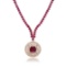 14K Rose Gold, 10.95cts Ruby & 1.27cts Diamond Necklace