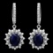 14k Gold 5.5ct Sapphire 1.70ct Diamond Earrings