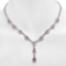 18K Gold 7.65ct Pink Sapphire 7.35ct Diamond Necklace