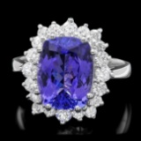 14k Gold 5.0ct Tanzanite 0.85ct Diamond Ring