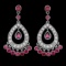 14k Gold 3.00ct Ruby 1.30ct Diamond Earrings