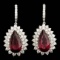 14k 14.00ct Tourmaline 5.45ct Diamond Earrings