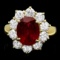 14k Yellow Gold 4.66ct Ruby 1.74ct Diamond Ring