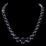 14k Gold 143ct Sapphire 4ct Diamond Necklace