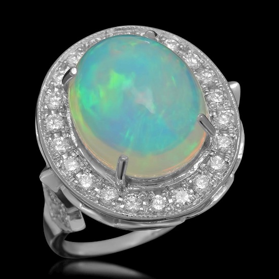 14K Gold 5.67ct Opal 0.88ct Diamond Ring