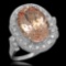 14K Gold 5.97ct Morganite 0.52ct Diamond Ring