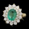 14k Gold 1.50ct Emerald 1.35ct Diamond Ring