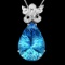 14k Gold 25.00ct Topaz 0.45ct Diamond Pendant