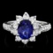 14k Gold 1.70ct Sapphire 1.20ct Diamond Ring