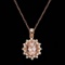 14k Rose 3.00ct Morganite 0.70ct Diamond Pendant