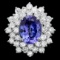 14k Gold 4.00ct Tanzanite 2.50ct Diamond Ring