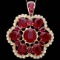 14k Yellow Gold 37ct Ruby 0.90ct Diamond Pendant