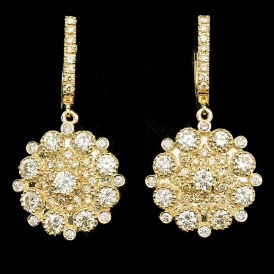 14k Yellow Gold 5.00ct Diamond Earrings