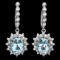 14k 5.50ct Aquamarine 1.70ct Diamond Earrings