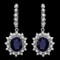 14k Gold 10.00ct Sapphire 1.90ct Diamond Earrings