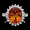 14k White Gold 5.00ct Citrine 1.05ct Diamond Ring