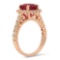 14K Gold 4.43ct Ruby 1.05cts Diamond Ring