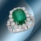 14K Gold 5.50cts Emerald & 2.68cts Diamond Ring