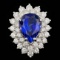 18k Gold 6.50ct Tanzanite 2.40ct Diamond Ring