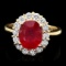 14k Yellow Gold 4.00ct Ruby 0.90ct Diamond Ring