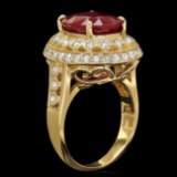 14k Yellow Gold 6.50ct Ruby 0.80ct Diamond Ring