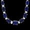 14k Gold 30ct Sapphire 1.20ct Diamond Necklace