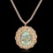 14K Rose Gold, 16.50cts Aquamarine, 11.80cts Diamond Necklace