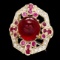 14k Yellow Gold 13ct Ruby 0.50ct Diamond Ring