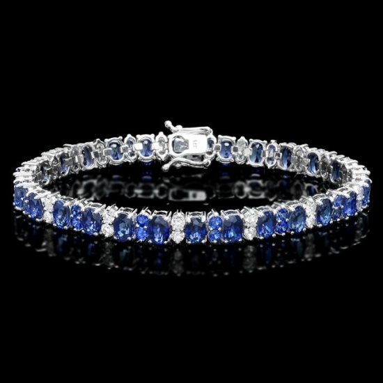 14k Gold 18ct Sapphire 1.80ct Diamond Bracelet