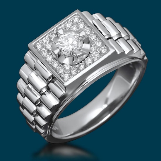 14k White Gold 1.02ct Diamond Ring