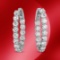 14K Gold 5.25cts Diamond Hoop Earrings
