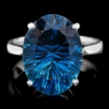14k White Gold 10.00ct Topaz Ring