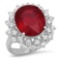 14K Gold 9.51ct Ruby 0.92cts Diamond Ring